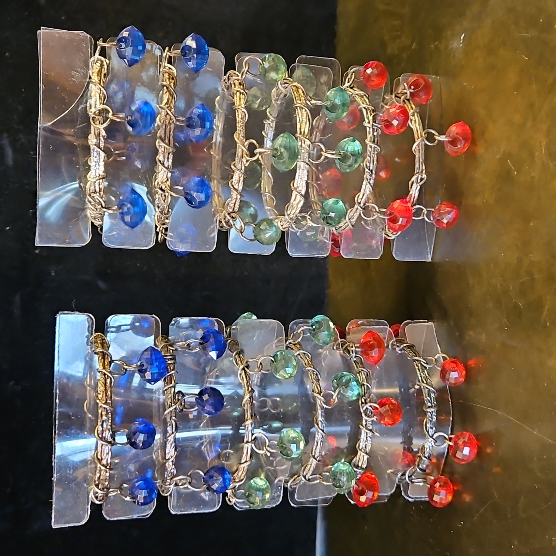 Beaded Dangle Napkin Rings Jewel Tone. Set Of Twelve